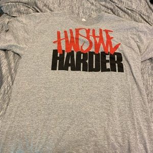 Grey vintage sold out flag nor fail hustle harder t- shirt
